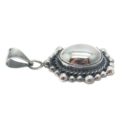 925 Sterling Silver Vintage Beaded Dome Pendant