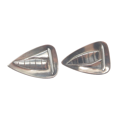 925 Sterling Silver Vintage Sailboat Clip On Earrings
