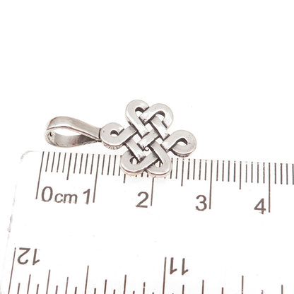 Sunwest 925 Sterling Silver Vintage Celtic Knot Oxidized Charm Pendant