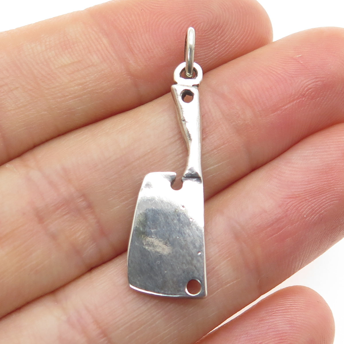 925 Sterling Silver Vintage Butcher Knife Charm Pendant