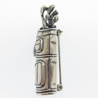 BEAU 925 Sterling Silver Vintage Gold Club Pin Brooch