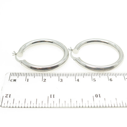 925 Sterling Silver Vintage Smooth Hoop Earrings