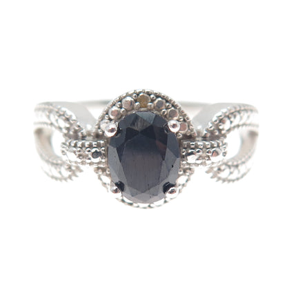 DBJ DEE BERKLE Sterling Silver Real Diamond Accent & Sapphire Ring Size 10.25