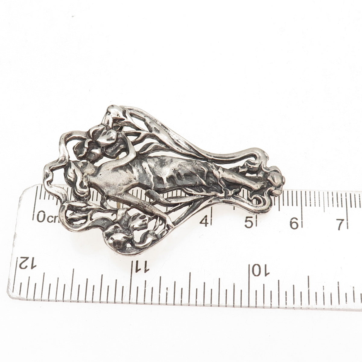 Ari D Norman Sterling Silver Vintage 1981 London Floral Lady Pin Brooch Pendant