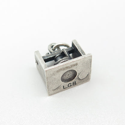 L.G. BALFOUR 925 Sterling Silver Vintage Stamp Maker 3D Charm Pendant
