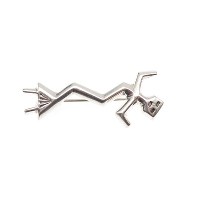 Felix Joe Navajo Old Pawn 925 Sterling Silver Vintage Kachina Doll Pin Brooch
