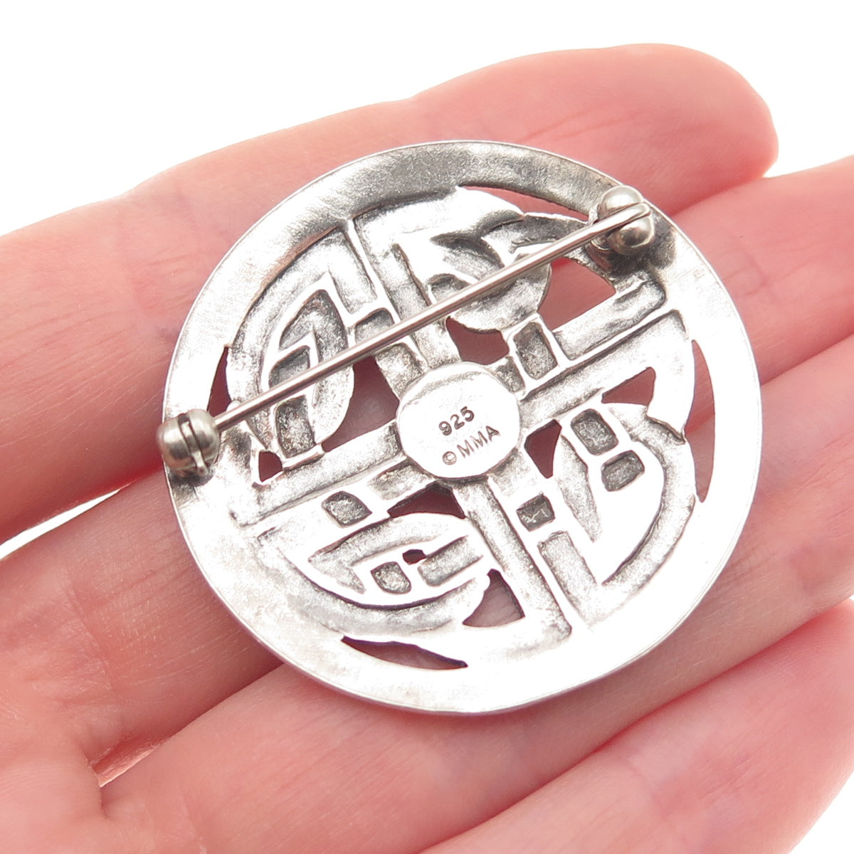 MMA Metropolitan Museum of Art Sterling Vintage Real Garnet Celtic Pin Brooch