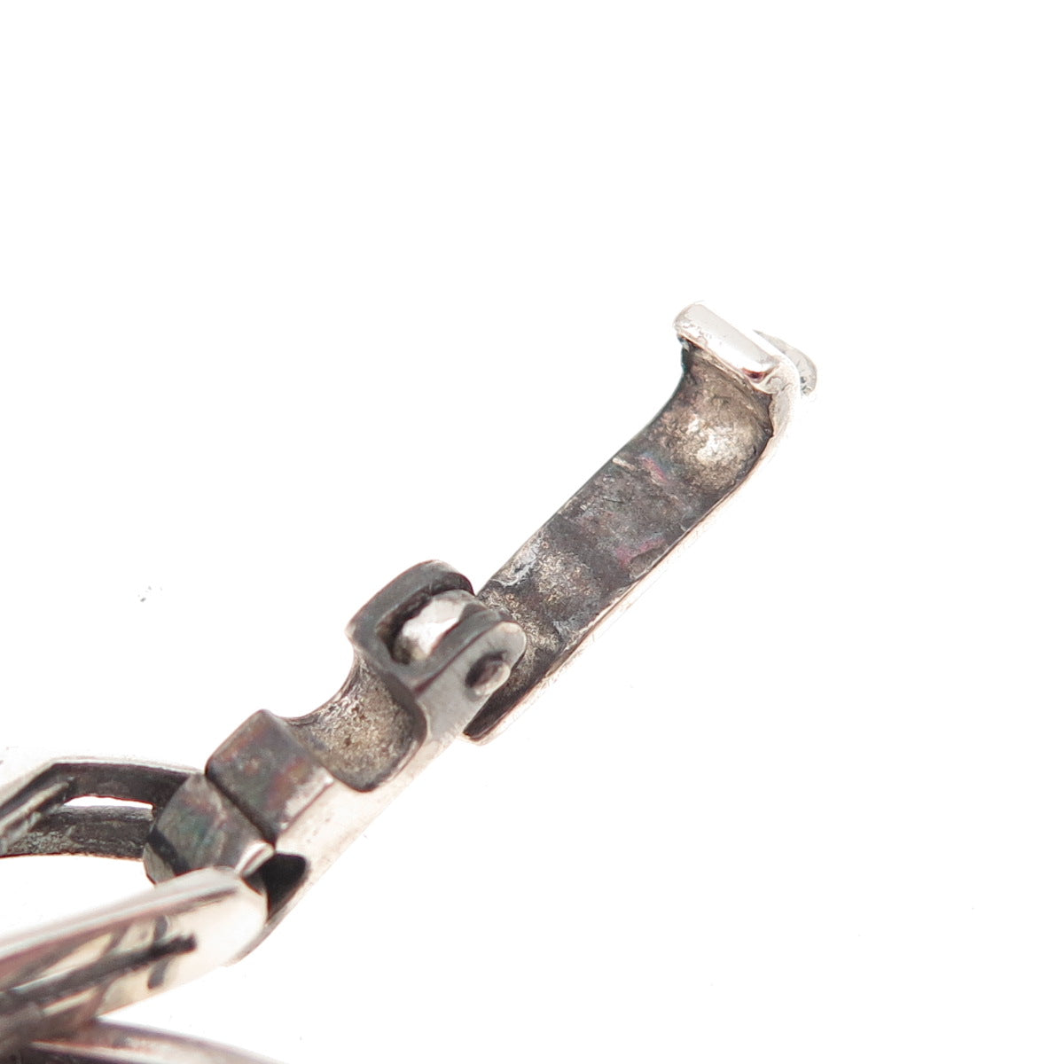 925 Sterling Silver Vintage Italy Enamel Modernist Panel Link Bracelet 7.25"