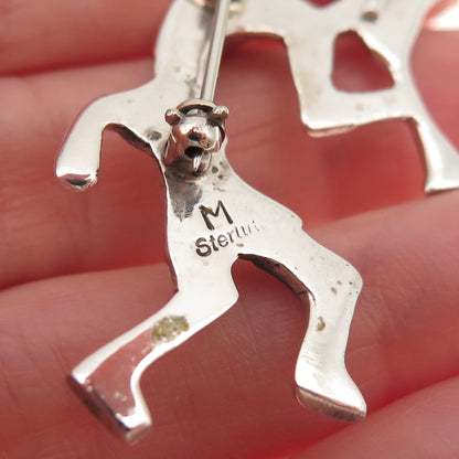 Melissa Yazzie Navajo Old Pawn Sterling Vintage Multi-Gem Kokopelli Pin Pendant
