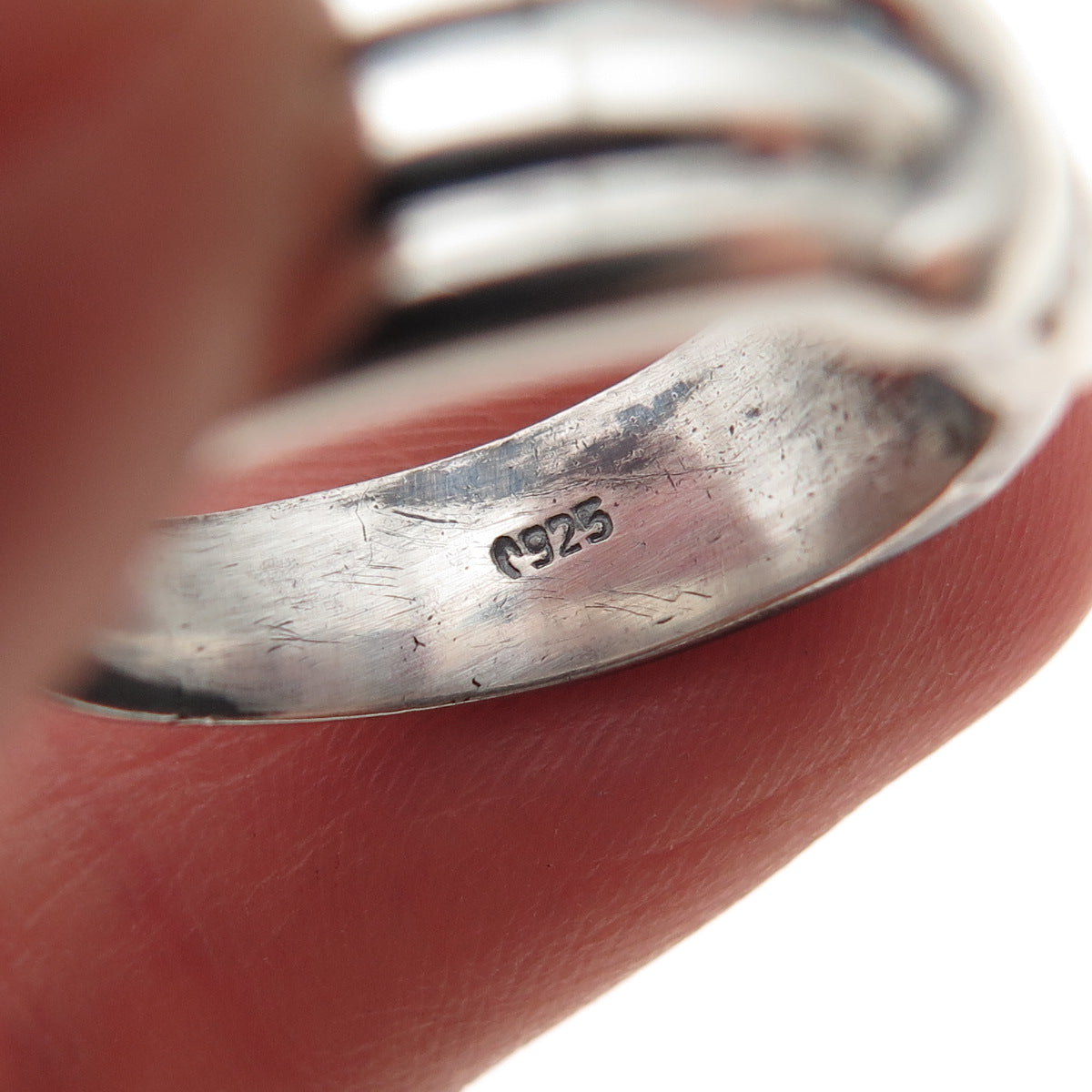925 Sterling Silver Vintage Modernist Arrow Oxidized Ring Size 6