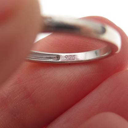 925 Sterling Silver Real Round-Cut Diamond Half Eternity Band Ring Size 7