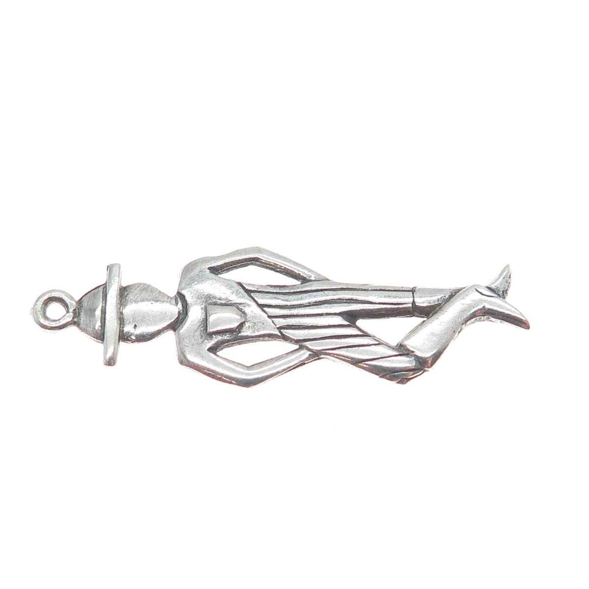 925 Sterling Silver Vintage Dancer Oxidized Charm Pendant
