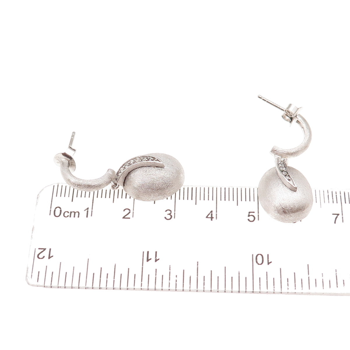 925 Sterling Silver Round-Cut C Z Berry Dangle Earrings