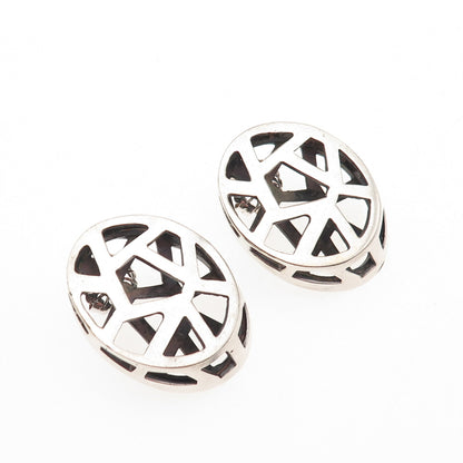Victoria Varga 925 Sterling 14K Gold Posts Vintage Modernist Oxidized Earrings