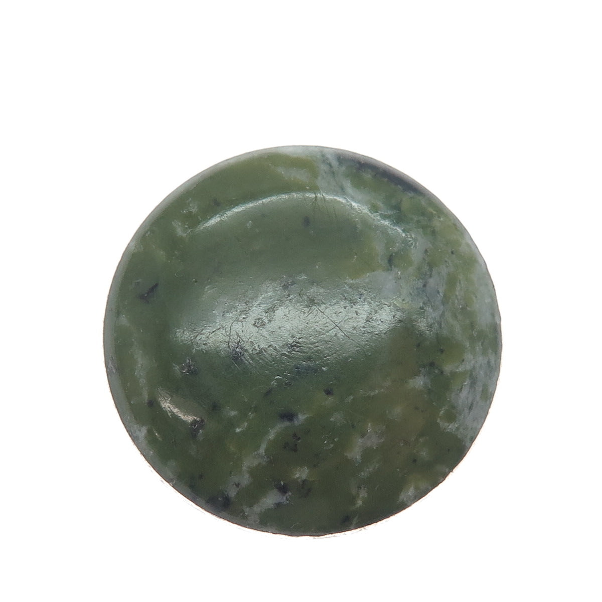 925 Sterling Silver Vintage 1966 CMP Dublin Real Jade Round Pin Brooch