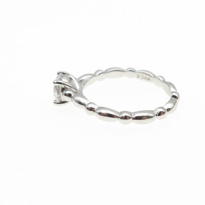 925 Sterling Silver Round-Cut C Z Engagement Ring Size 8.25