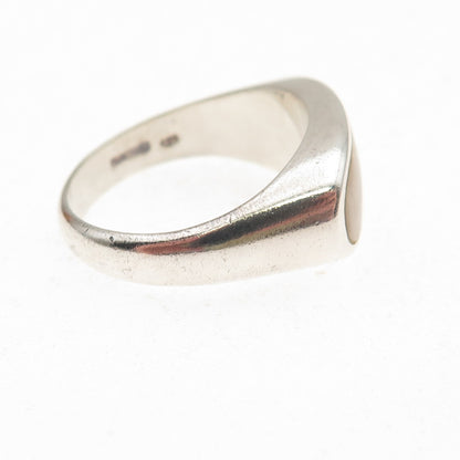E. Pearl 925 Sterling Silver Vintage Real MOP Modernist Ring Size 9.75