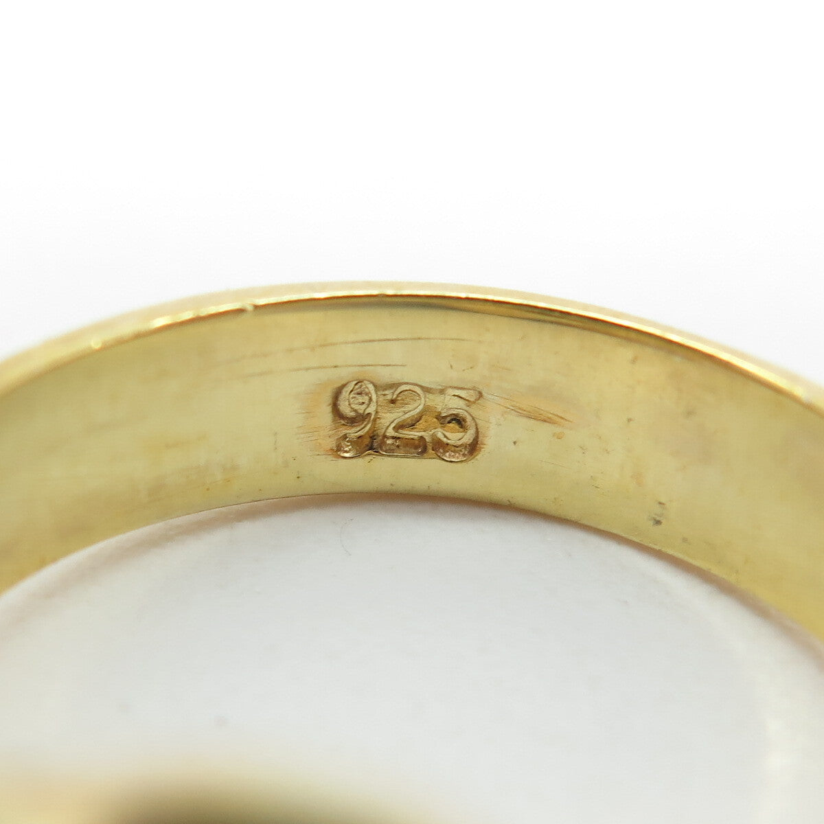 925 Sterling Silver Gold Plated Knot Loop Ring Size 8.25