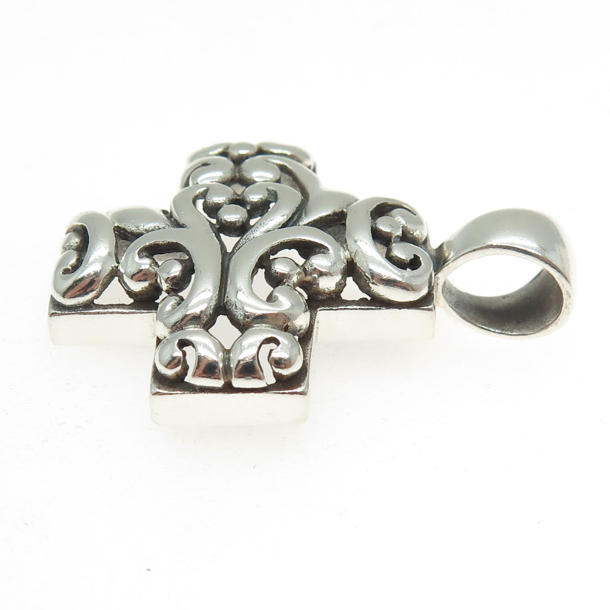 ATI 925 Sterling Silver Vintage Boho / Ethnic Cross Pendant