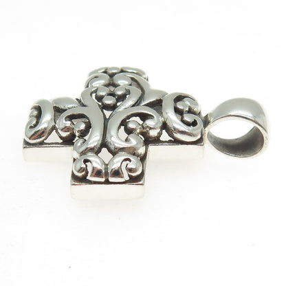 ATI 925 Sterling Silver Vintage Boho / Ethnic Cross Pendant