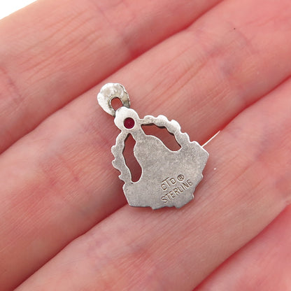 CTO O.C. Tanner 925 Sterling Silver Vintage Rhinestone Bell Mini Charm Pendant