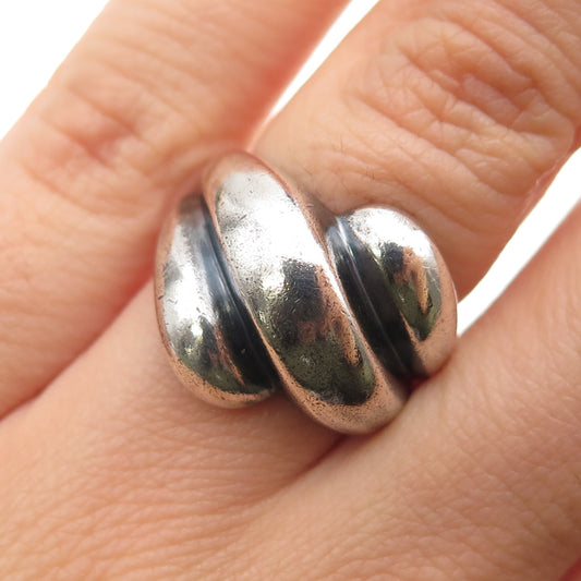 MWS Mark Washerman Samara Sterling Silver Vintage Modernist Oxidized Ring Size 6