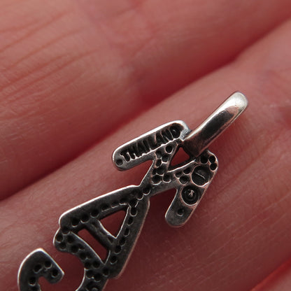 925 Sterling Silver Vintage John Lennon Imagine Charm Pendant