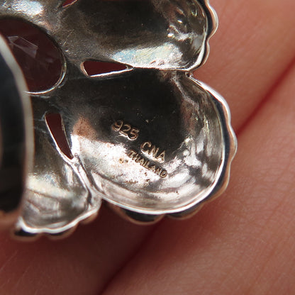 CNA PRANDA 925 Sterling Silver Vintage Real Blue Topaz Modernist Slide Pendant