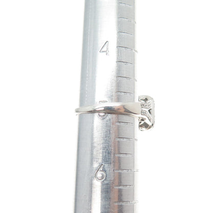 925 Sterling Silver Real Round-Cut Diamond Promise Ring Size 5