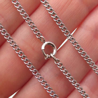 925 Sterling Silver Vintage Curb Chain Necklace 22"