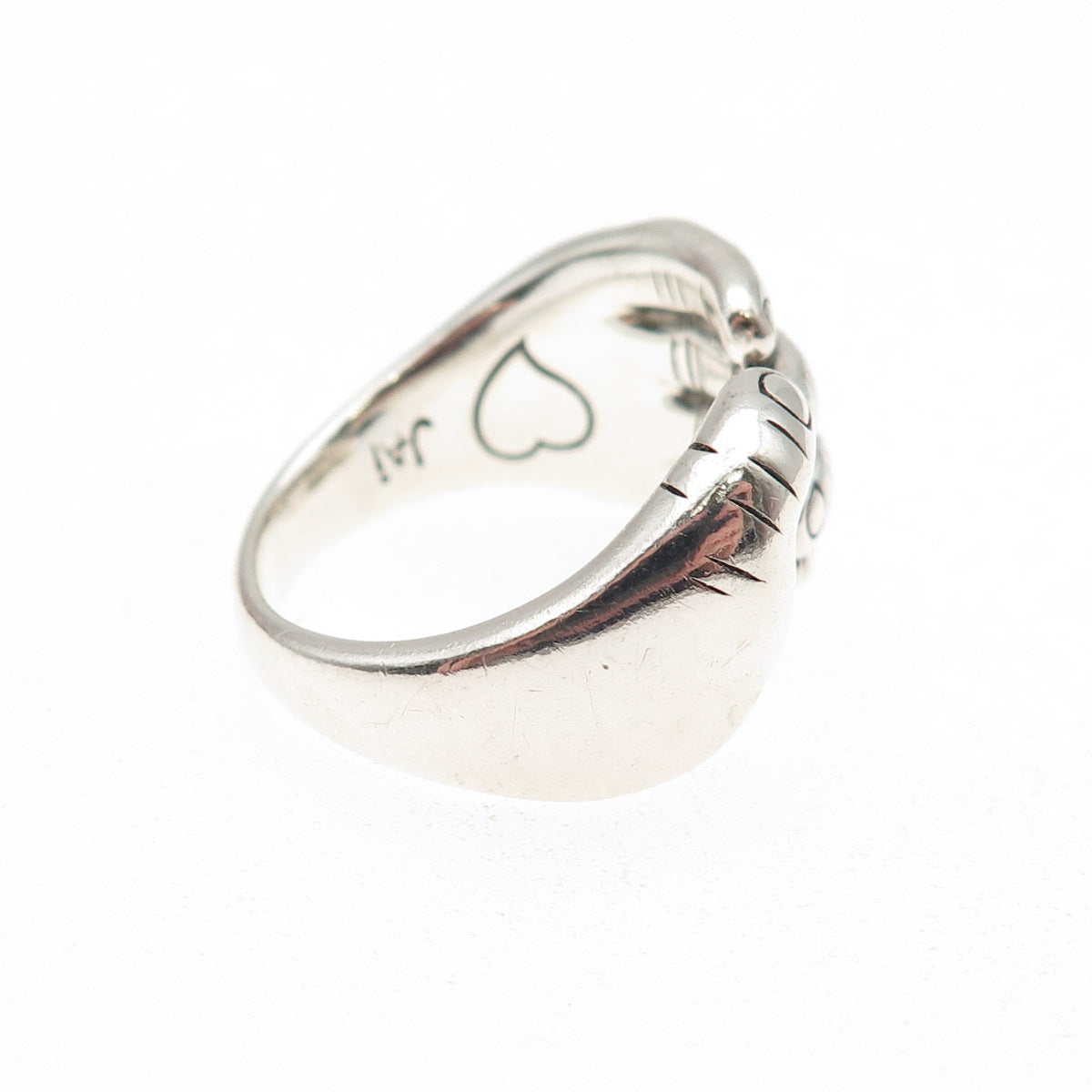 JAI by John Hardy 925 Sterling Silver I Love Hand Wrap Adjustable Ring Size 8.25