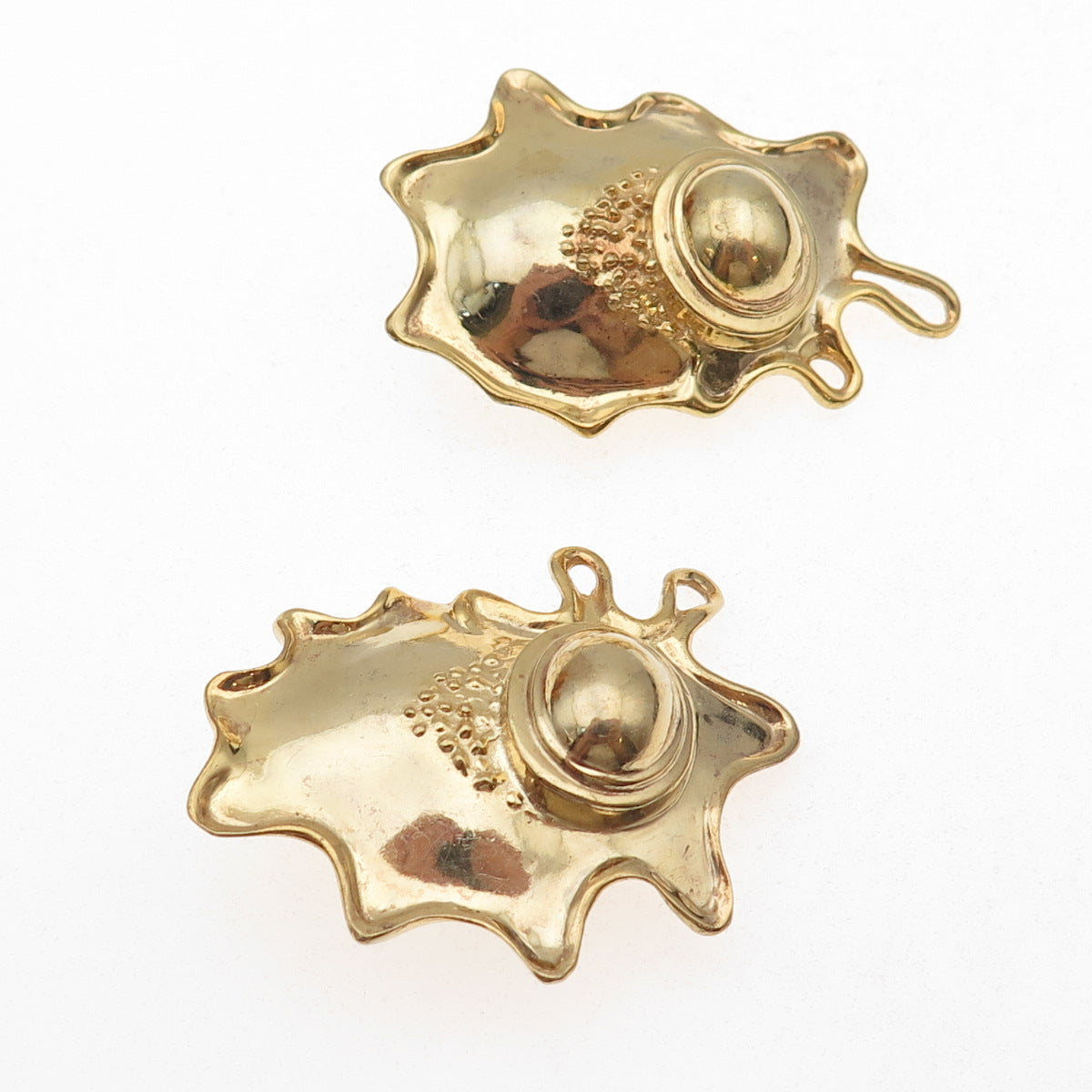 William & Shellie 925 Sterling Gold Plated Vintage Modernist Omega Back Earrings