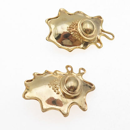 William & Shellie 925 Sterling Gold Plated Vintage Modernist Omega Back Earrings
