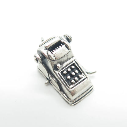 925 Sterling Silver Vintage Beau Retro Comptometer Charm Pendant