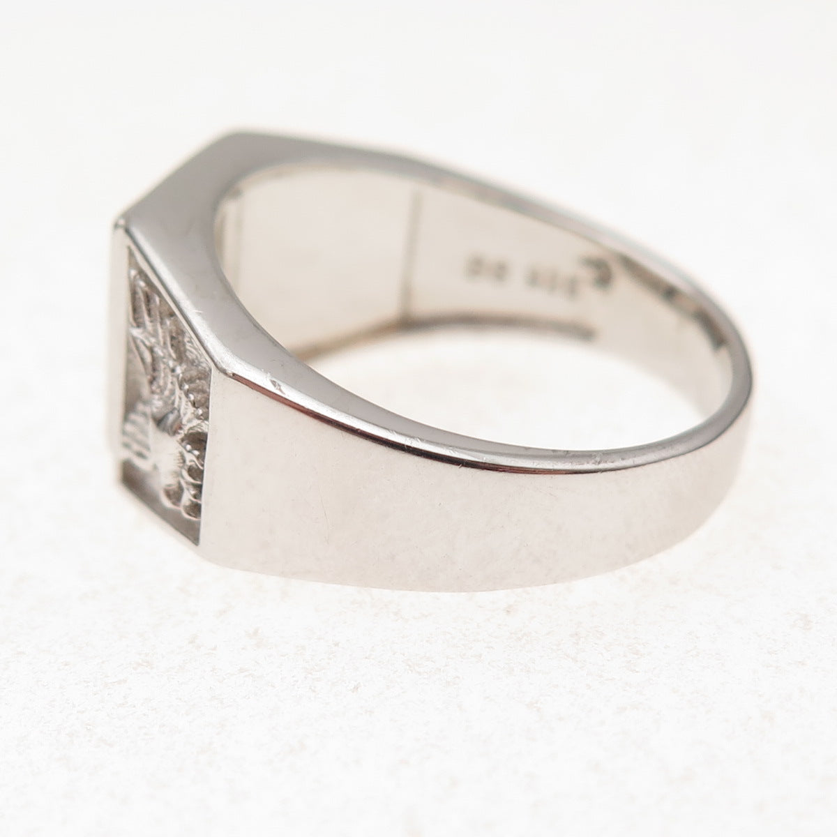 925 Sterling Silver Round-Cut C Z Eagle Ring Size 11