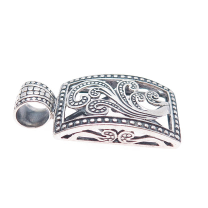 SILPADA 925 Sterling Silver Vintage Paisley Filigree Oxidized Charm Pendant