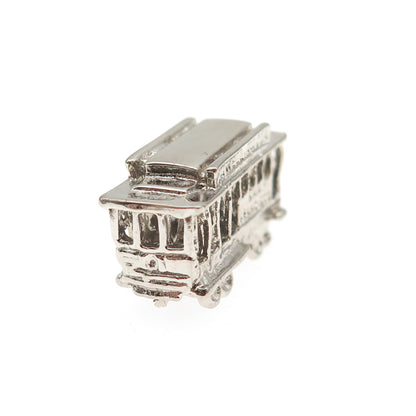 925 Sterling Silver Vintage San Francisco Cable Car 3D Mini Charm Pendant