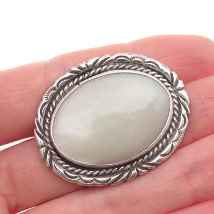U-VANDEVER Old Pawn Sterling Silver Vintage Southwestern MOP Tribal Pin Brooch