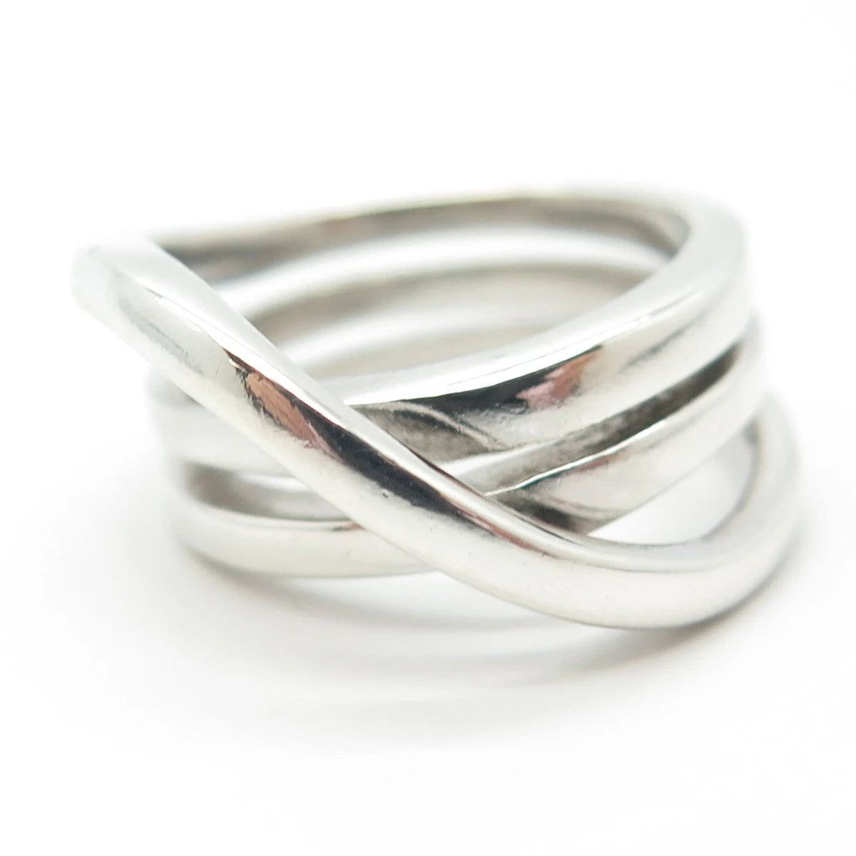 925 Sterling Silver Vintage Striped Ring Size 7