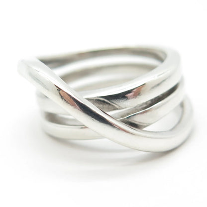 925 Sterling Silver Vintage Striped Ring Size 7