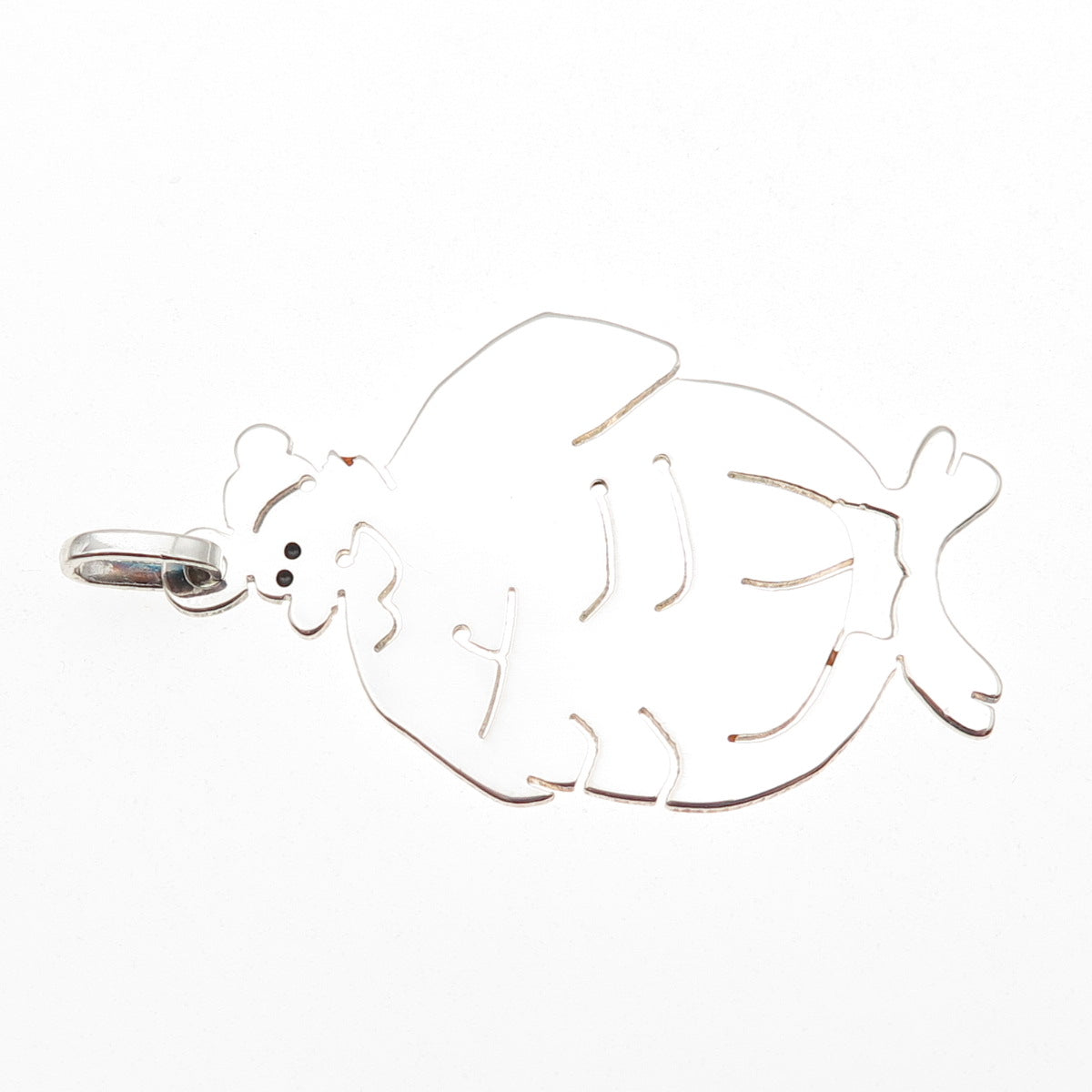 925 Sterling Silver Vintage Italy Santa Claus Cartoon Character Charm Pendant
