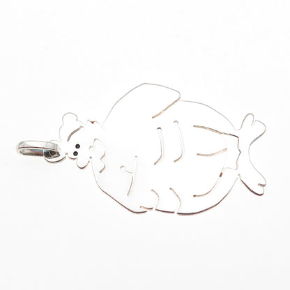 925 Sterling Silver Vintage Italy Santa Claus Cartoon Character Charm Pendant