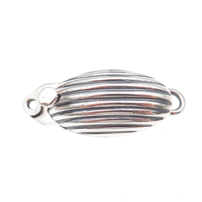 925 Sterling Silver Vintage CII Mexico Bracelet / Necklace Ribbed Box Lock Clasp