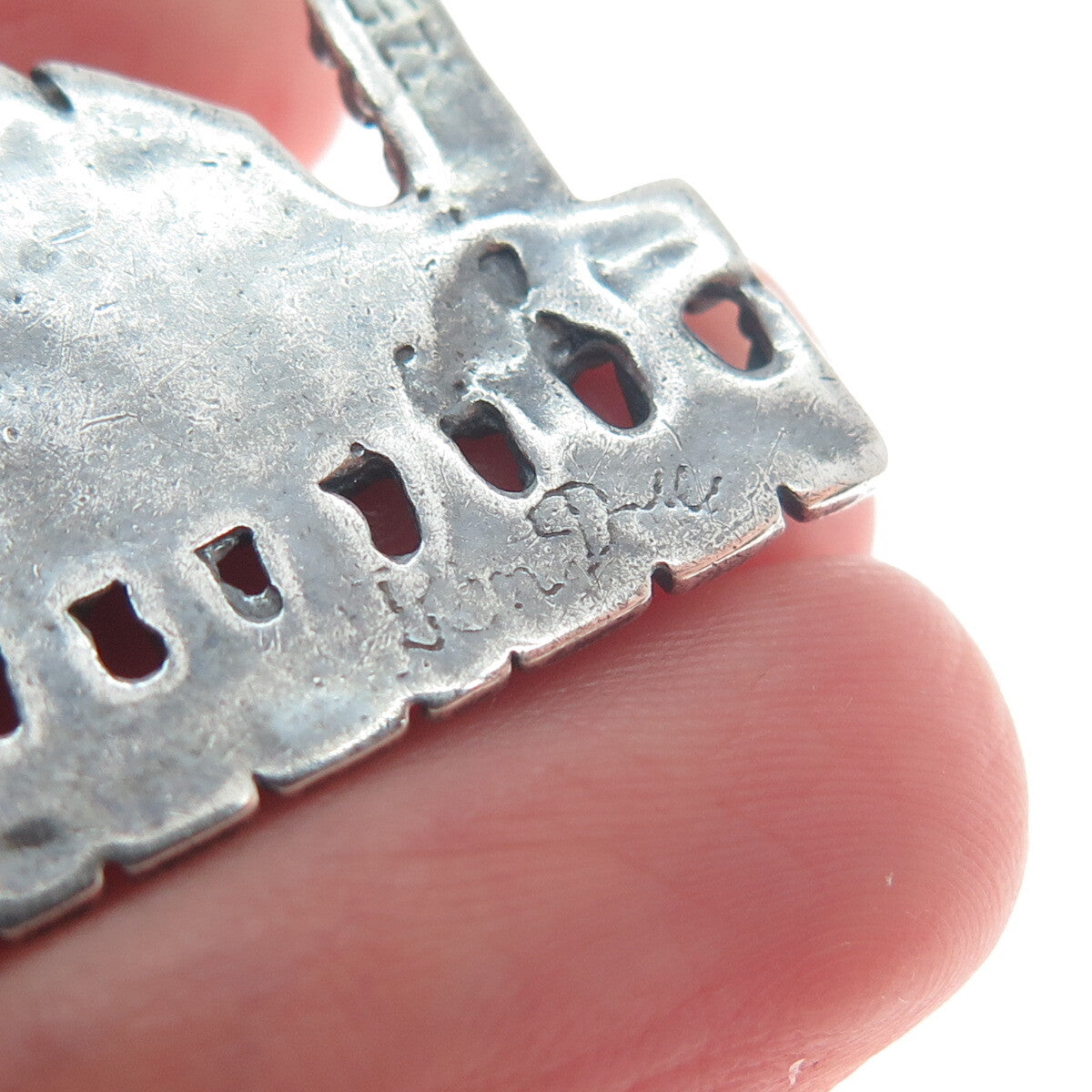 925 Sterling Silver Vintage Jerusalem Centerpiece Oxidized Pendant