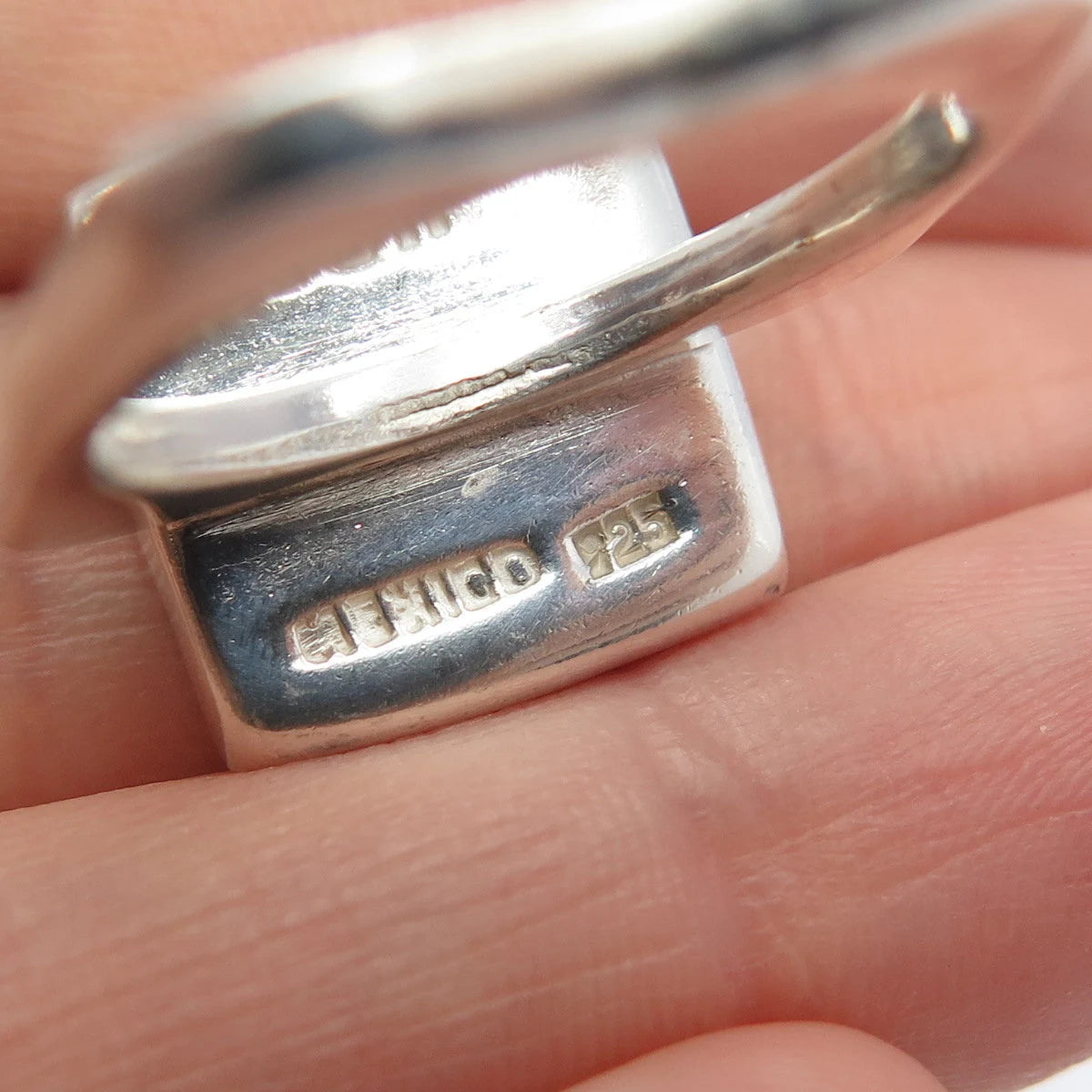 925 Sterling Silver Vintage Mexico Pebble Ring Size 7.25