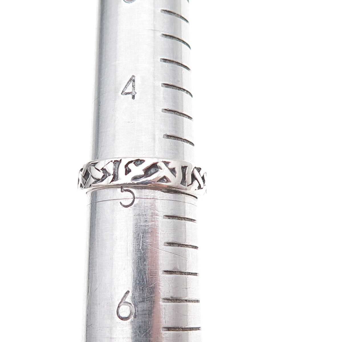 Chapal Zenray 925 Sterling Silver Vintage Celtic Knot Oxidized Band Ring Size 5