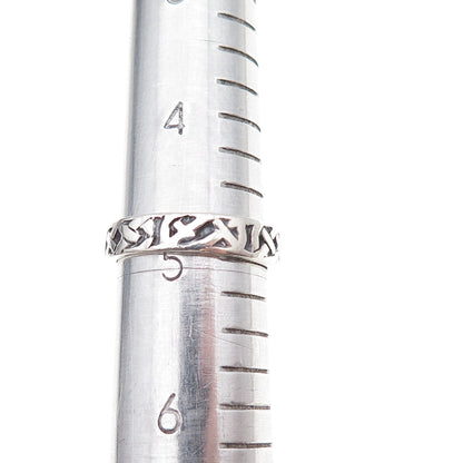 Chapal Zenray 925 Sterling Silver Vintage Celtic Knot Oxidized Band Ring Size 5