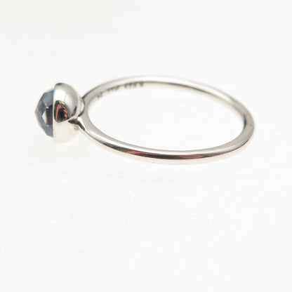 Pandora 925 Sterling Silver Blue Crystal March Birthstone Ring Size 6.75