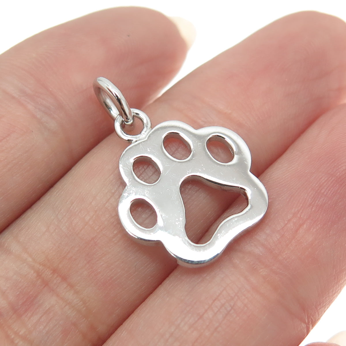 925 Sterling Silver Dog Paw Minimalist Charm Pendant