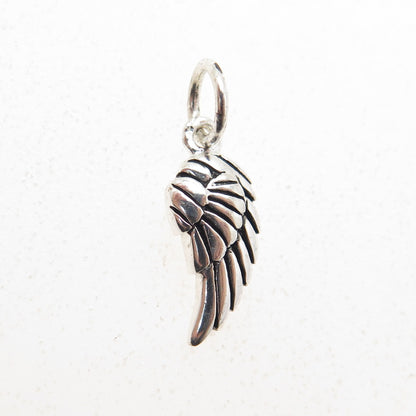 925 Sterling Silver "Little Angel" Wing Charm Pendant